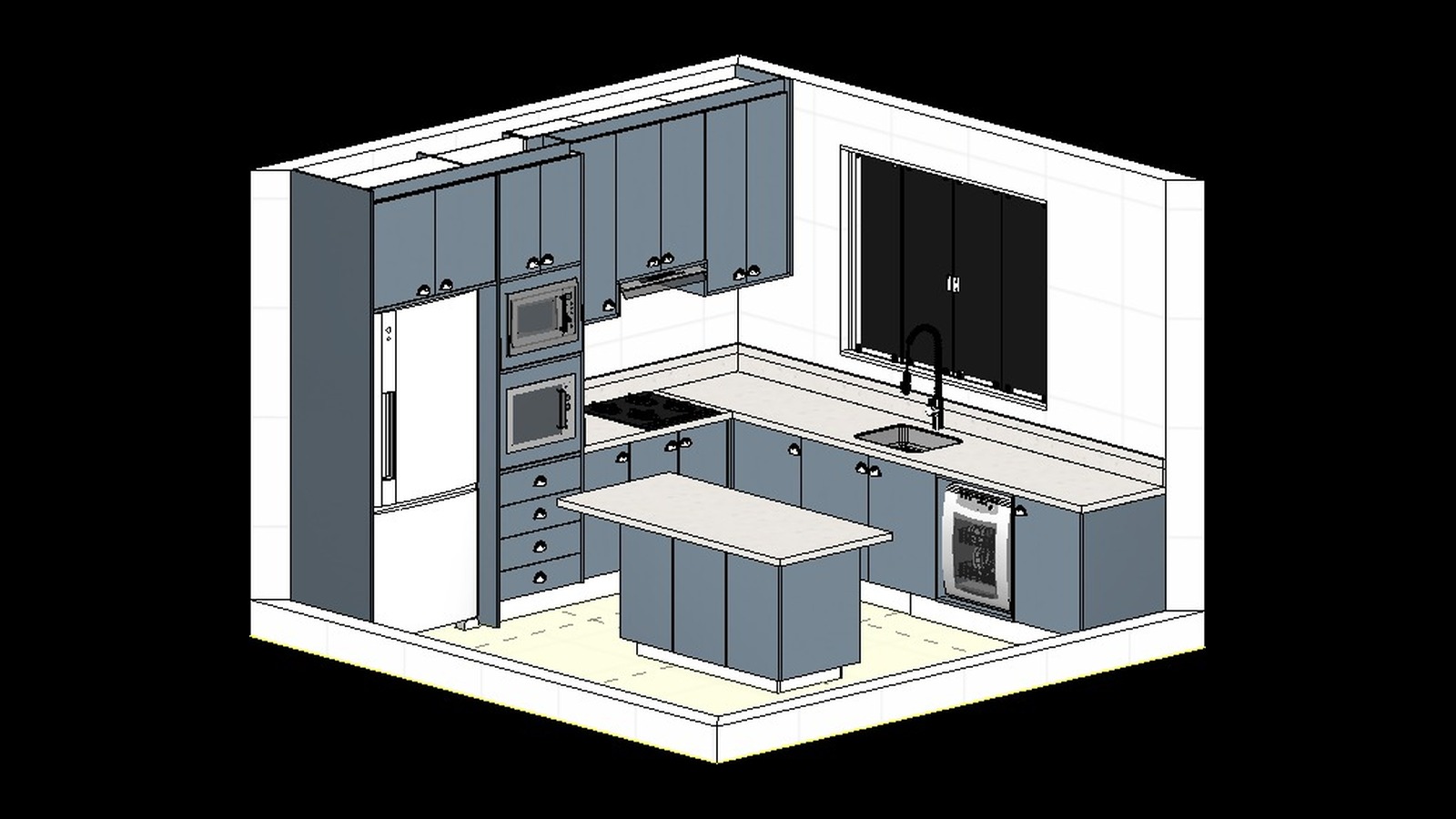 Projeto de cozinha planejada no Promob